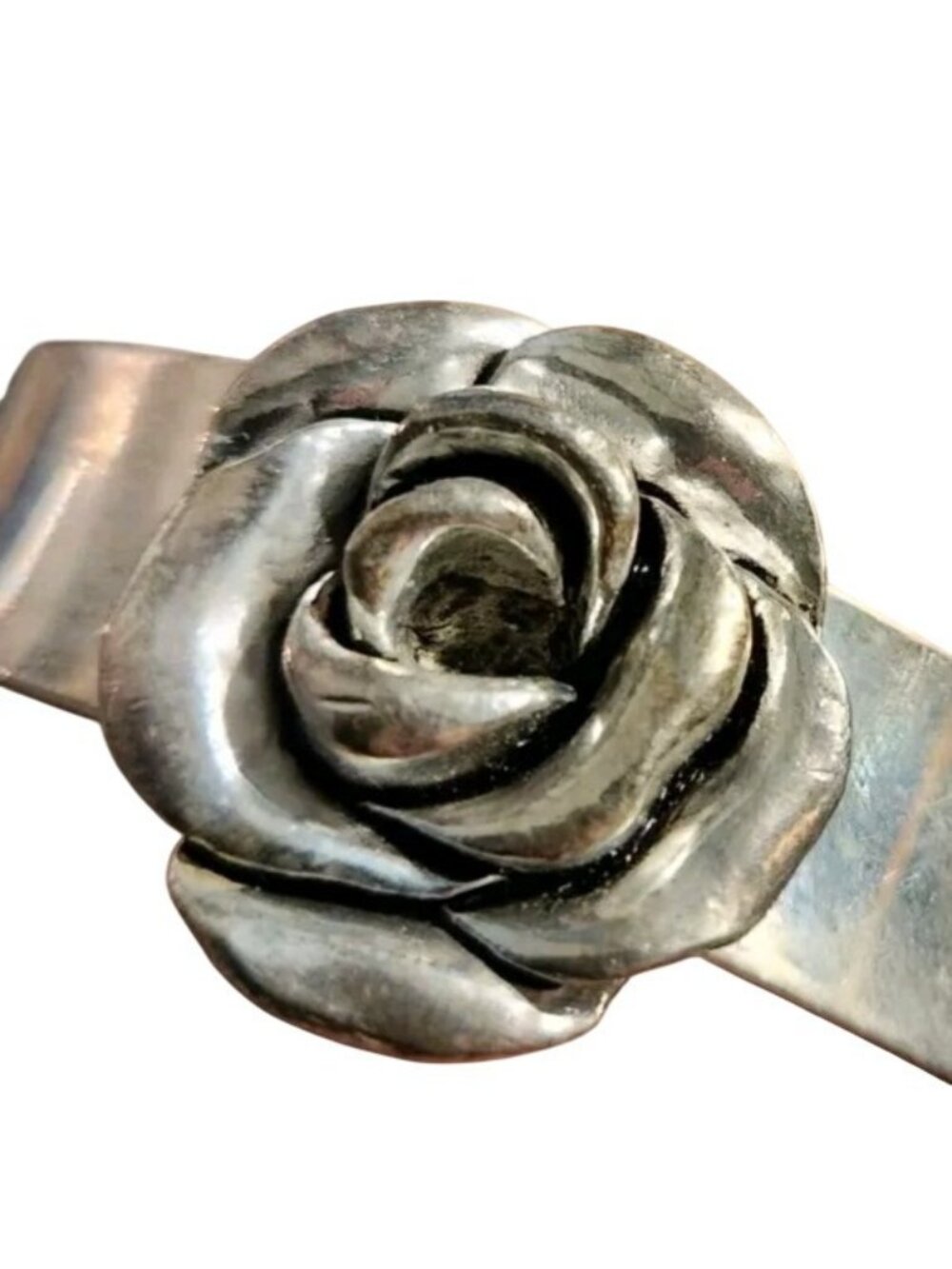 Rose Cuff Bracelet Silver-Tone floral cottagecore fairycore womens jewelry